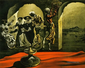 Disappearing Büste von Voltaire Surrealismus Ölgemälde